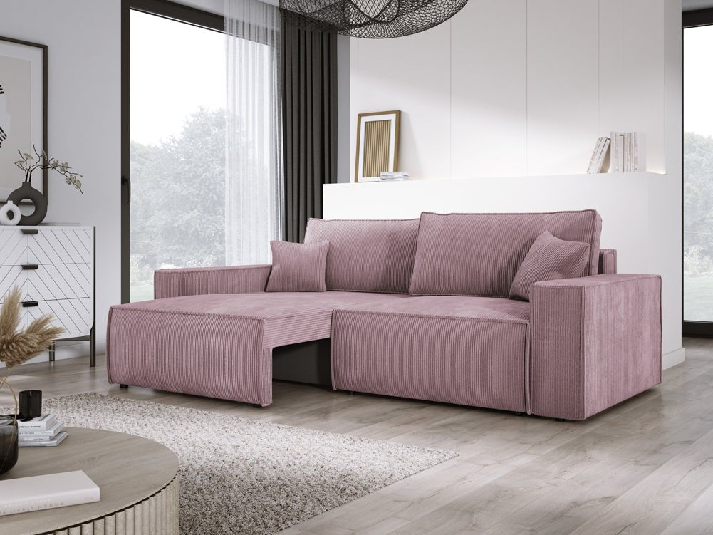 Canapé designer Velanova 3 places Côtelé avec fonction couchage et rabattable