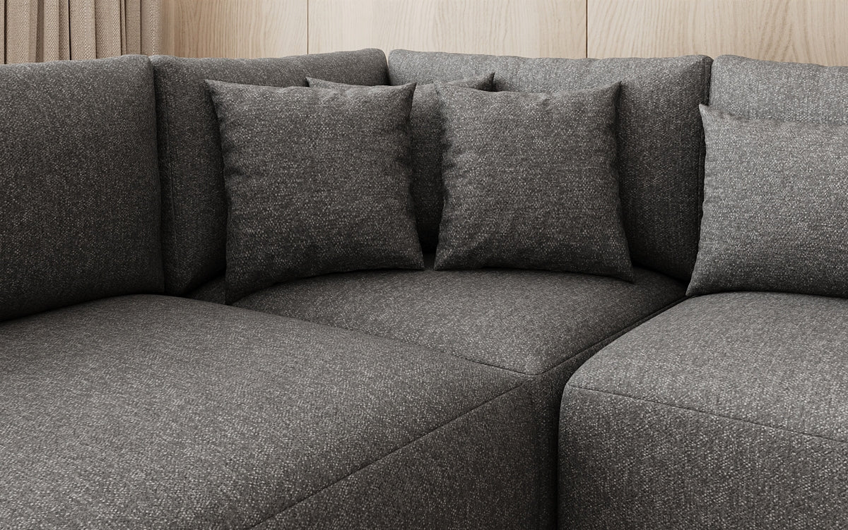 Designer Sofa Ando - Wohnlandschaft in Strukturstoff