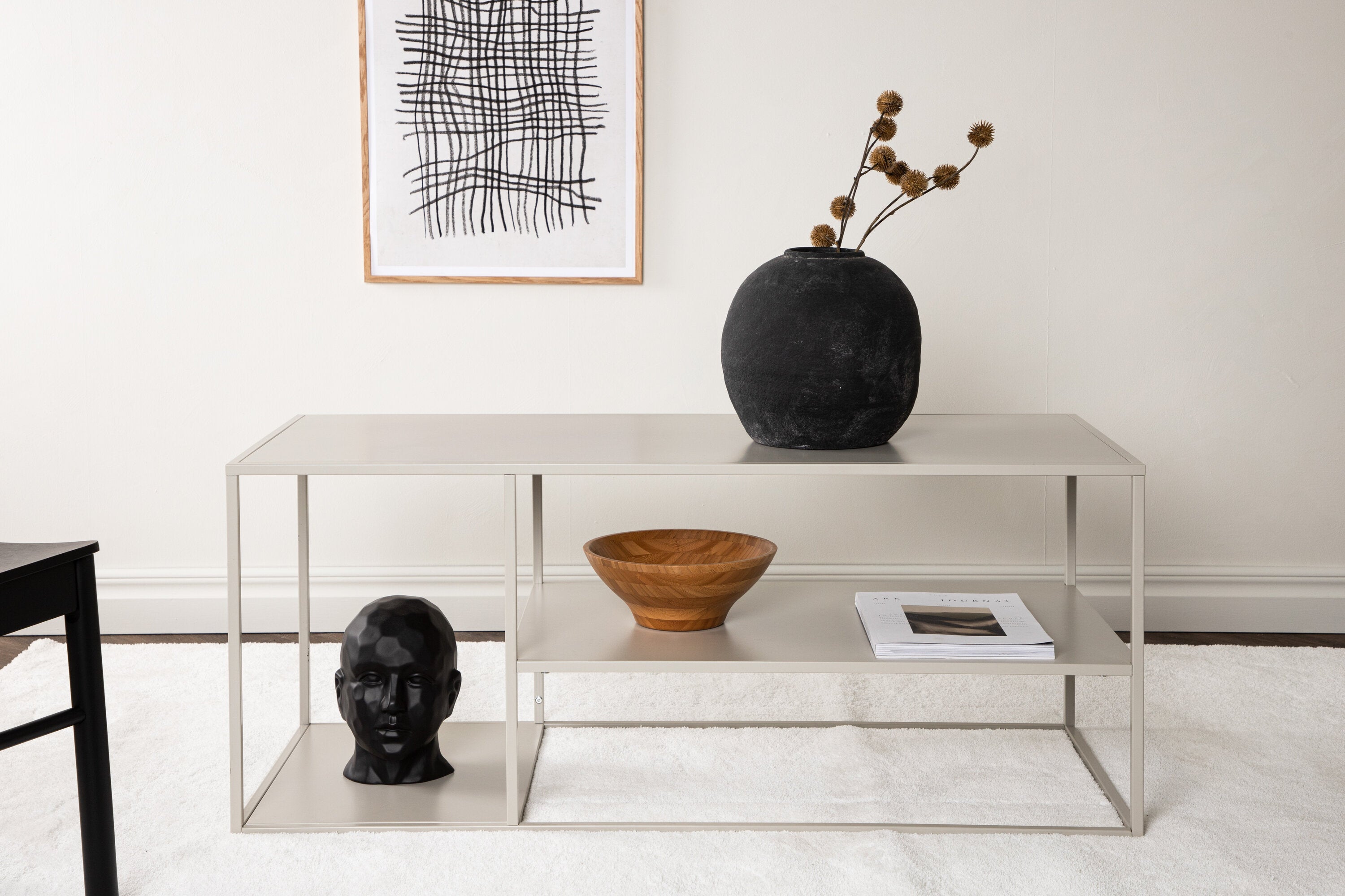 Bijzettafel Skapa - Eenvoudig ontwerp in Beige