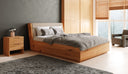 Designer houten bed Cassian van massief eiken met opbergruimte