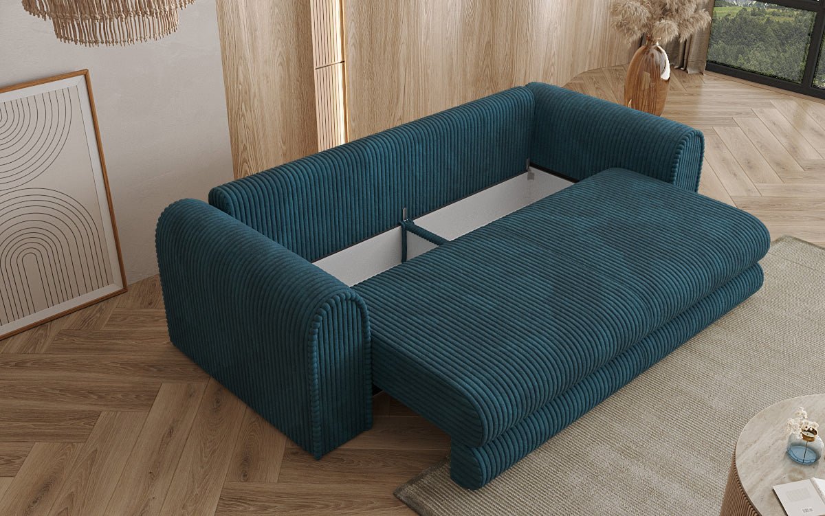 Designbank Lil Buddy 3-zits met slaapfunctie en opbergruimte in breedcorduroy