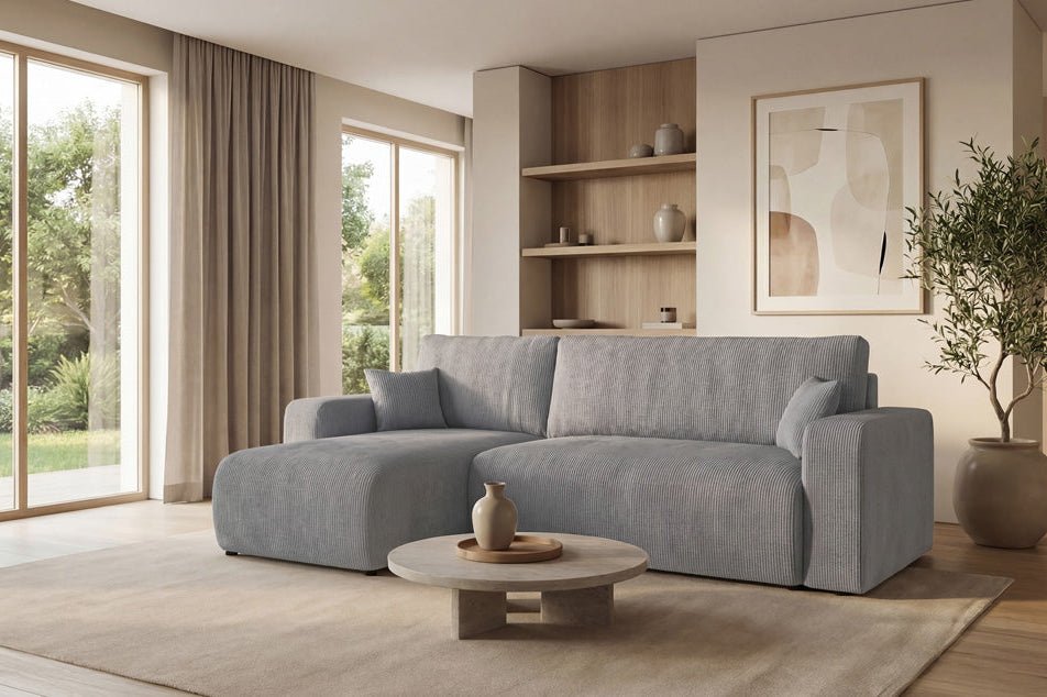 Canapé design Calva avec fonction couchage et pliage en Côtelé