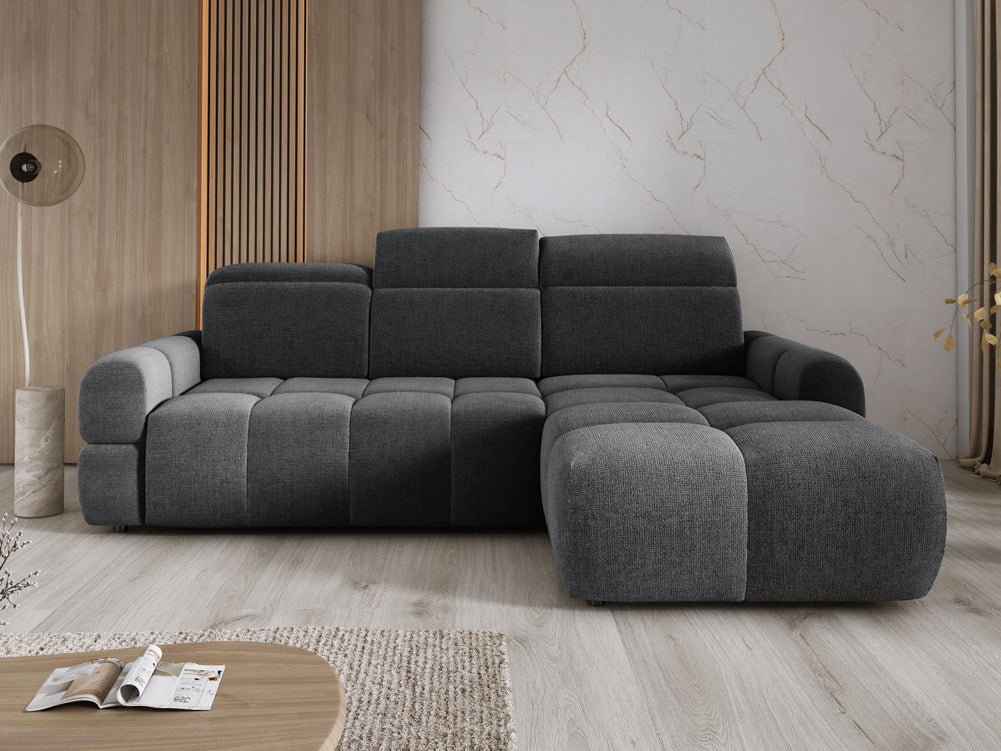 Designbank Arosa L met elektrische slaapfunctie in Bouclé