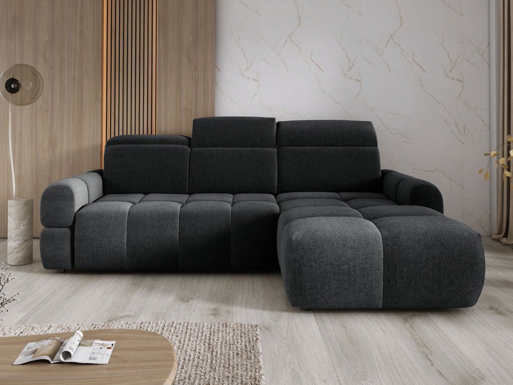 Designbank Arosa L met elektrische slaapfunctie in Bouclé