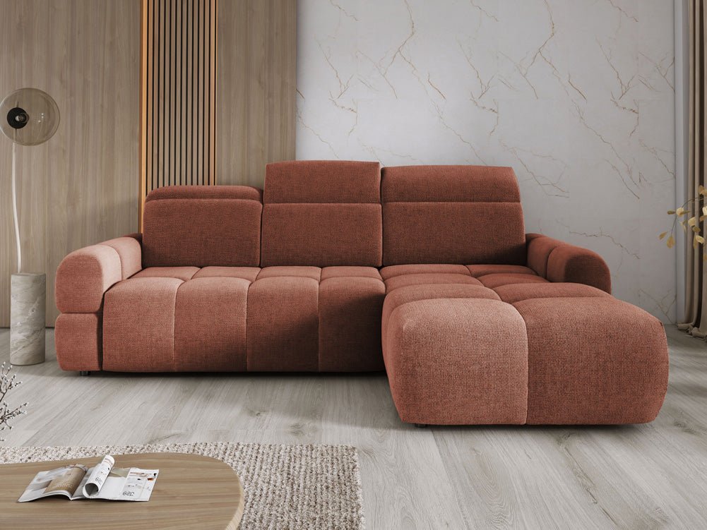 Designbank Arosa L met elektrische slaapfunctie in Bouclé