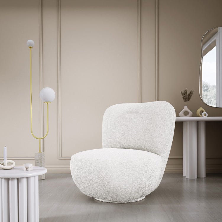 Designer fauteuil Kyoto 360° draaifunctie in Bouclé