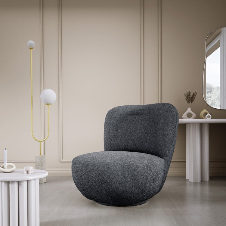 Designer fauteuil Kyoto 360° draaifunctie in Bouclé