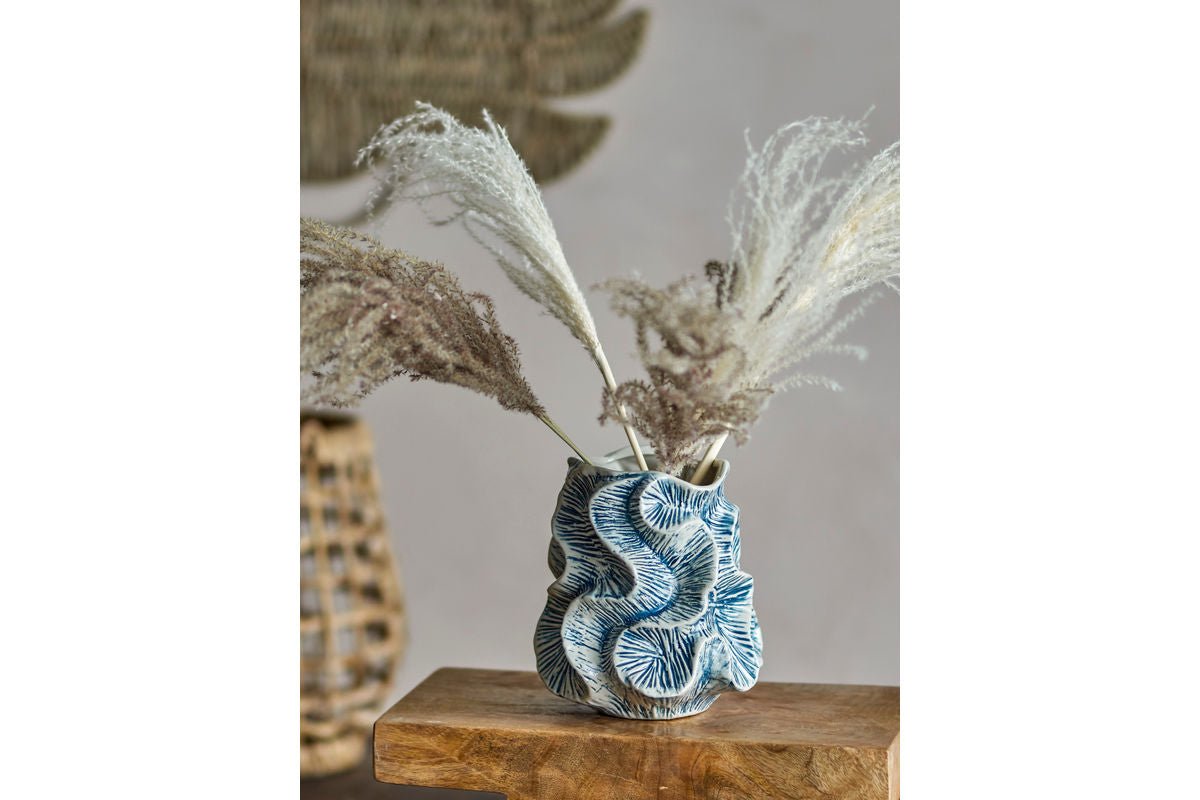 Vase „Calira“ – Blaues Steingut