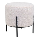 Tabouret d'appoint Hanna en tissu Bouclé Teddy