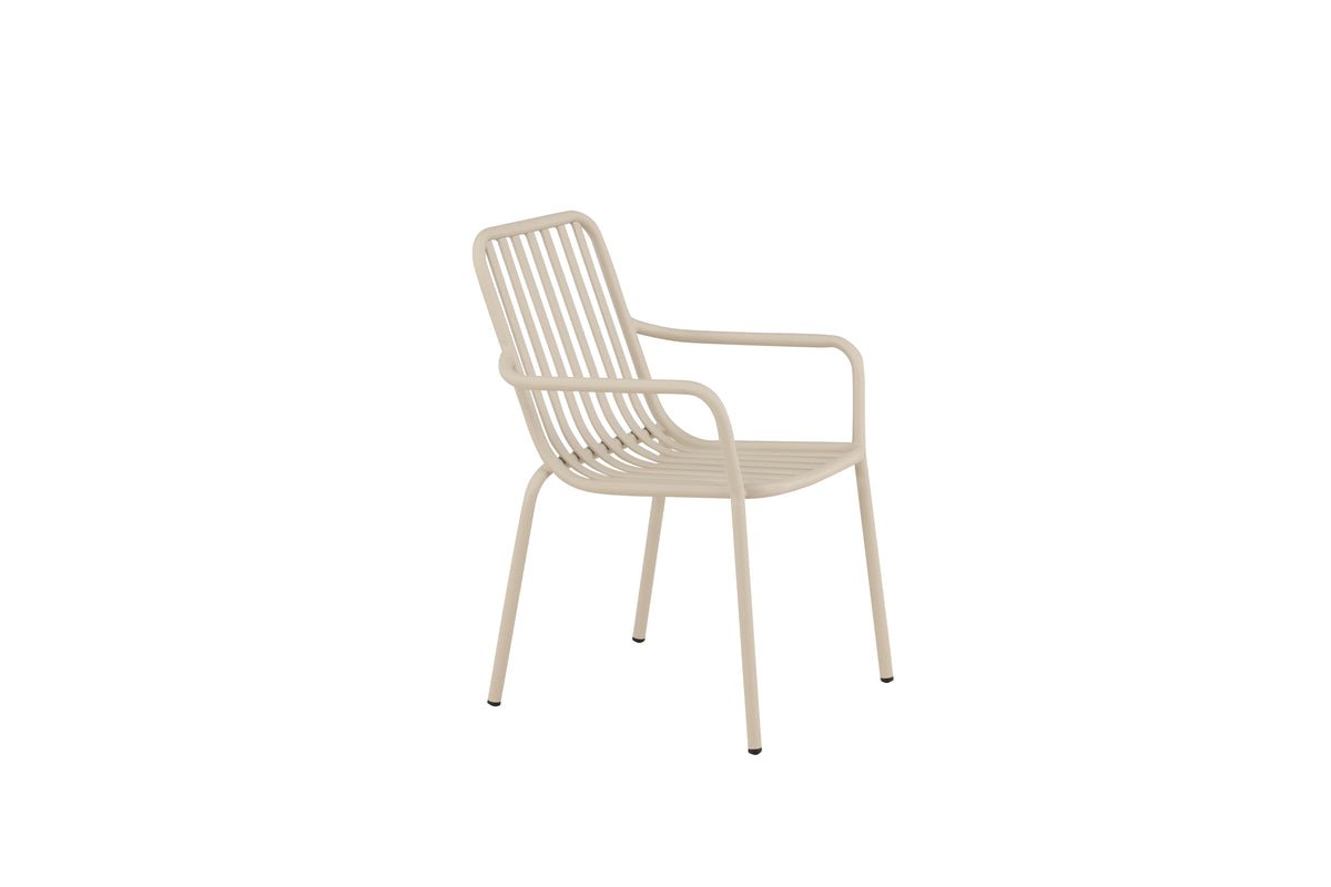 2er Set - Gartenstuhl Amy aus Aluminium in Schwarz, Beige