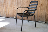 2er Set - Gartenstuhl Amy aus Aluminium in Schwarz, Beige