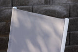 2er Set Gartenstuhl Awa - weißes Gestell aus Aluminium, Sitzfläche aus Textilene, verstellbare Rückenlehne