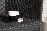 2er Set - Gartenstuhl Caro aus Rattan in Schwarz