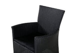 2er Set - Gartenstuhl Caro aus Rattan in Schwarz