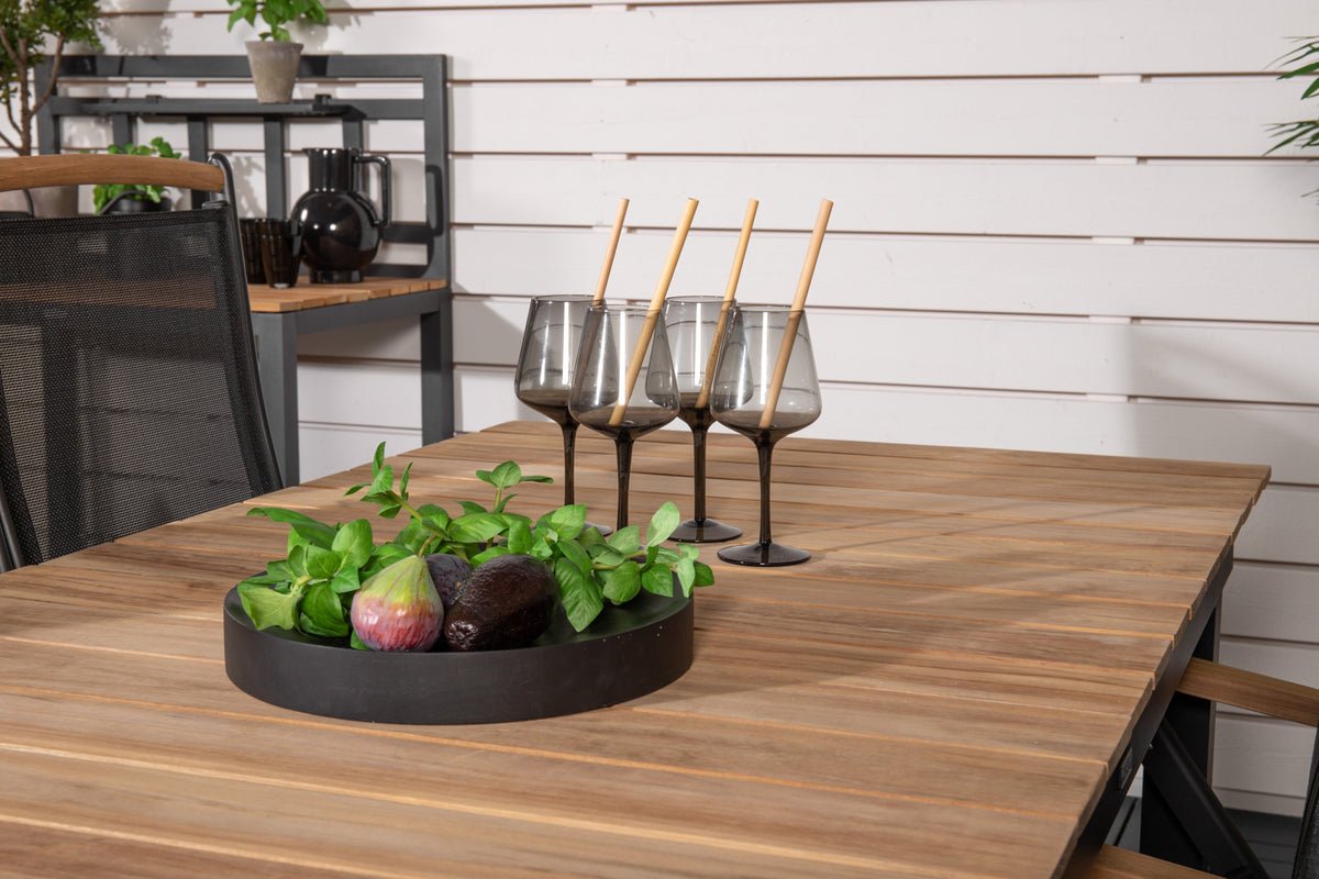 2er Set - Gartenstuhl Clara aus Textilene in Schwarz