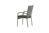 2er Set - Gartenstuhl Emma aus Rattan in Schwarz, Grau