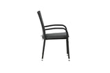 2er Set - Gartenstuhl Emma aus Rattan in Schwarz, Grau