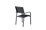2er Set Gartenstuhl Ira - elegante schwarze Optik aus Aluminium
