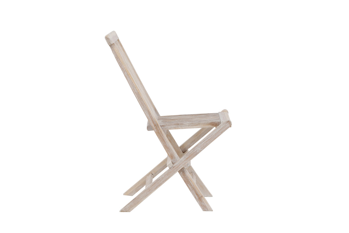 Ensemble de 2 chaises de jardin Kaia - chaise pliante en blanc cérusé