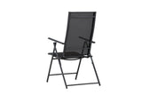 2er Set Gartenstuhl Miro - klappbarer Stuhl in Beige oder Schwarz aus Stahl und Textilene