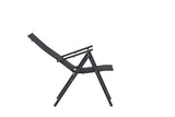 2er Set Gartenstuhl Miro - klappbarer Stuhl in Beige oder Schwarz aus Stahl und Textilene
