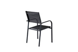 2er Set - Gartenstuhl Ronda aus Textilene und Aluminiumgestell in Schwarz