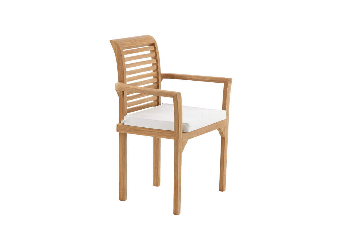 2er Set Gartenstuhl Tansania - aus massivem, poliertem Teakholz