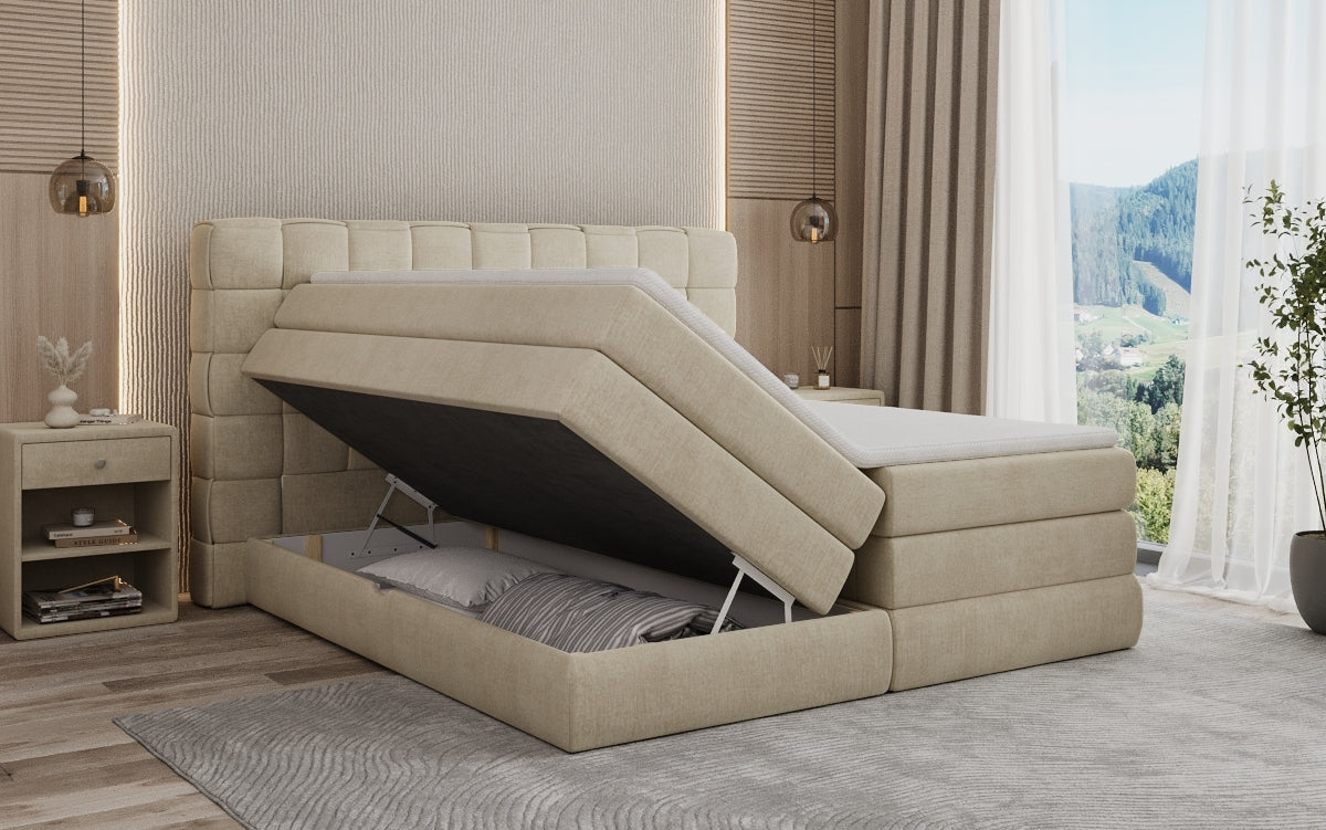Boxspringbett Trama mit Stauraum in Samt