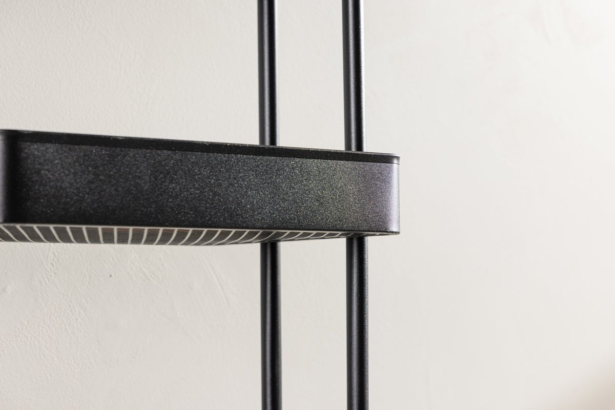 Regal Manaus – rollend rek met 4 planken in Zwart