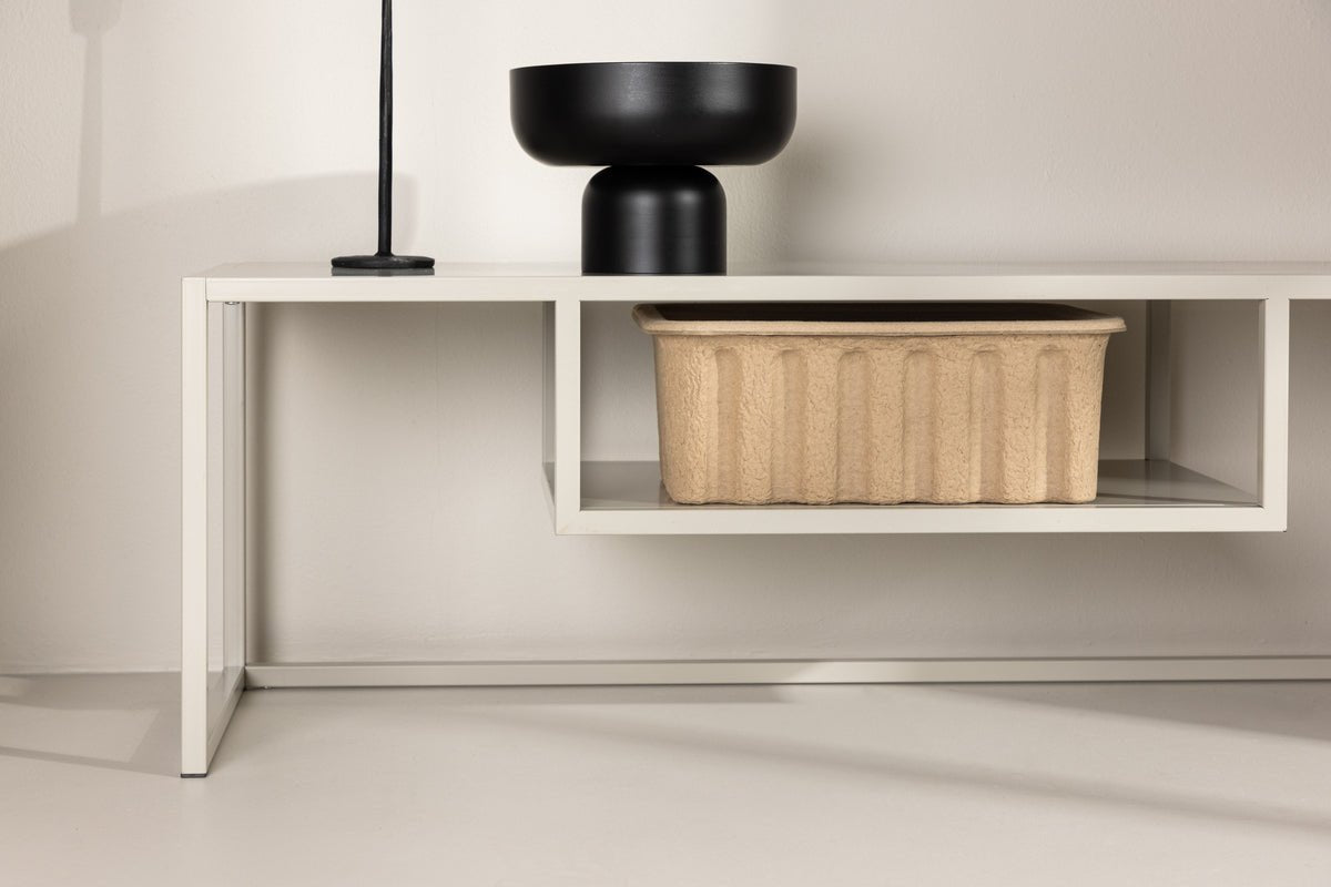 Designer TV-Lowboard Arvigo – Beige/Zwart, mat, van staal