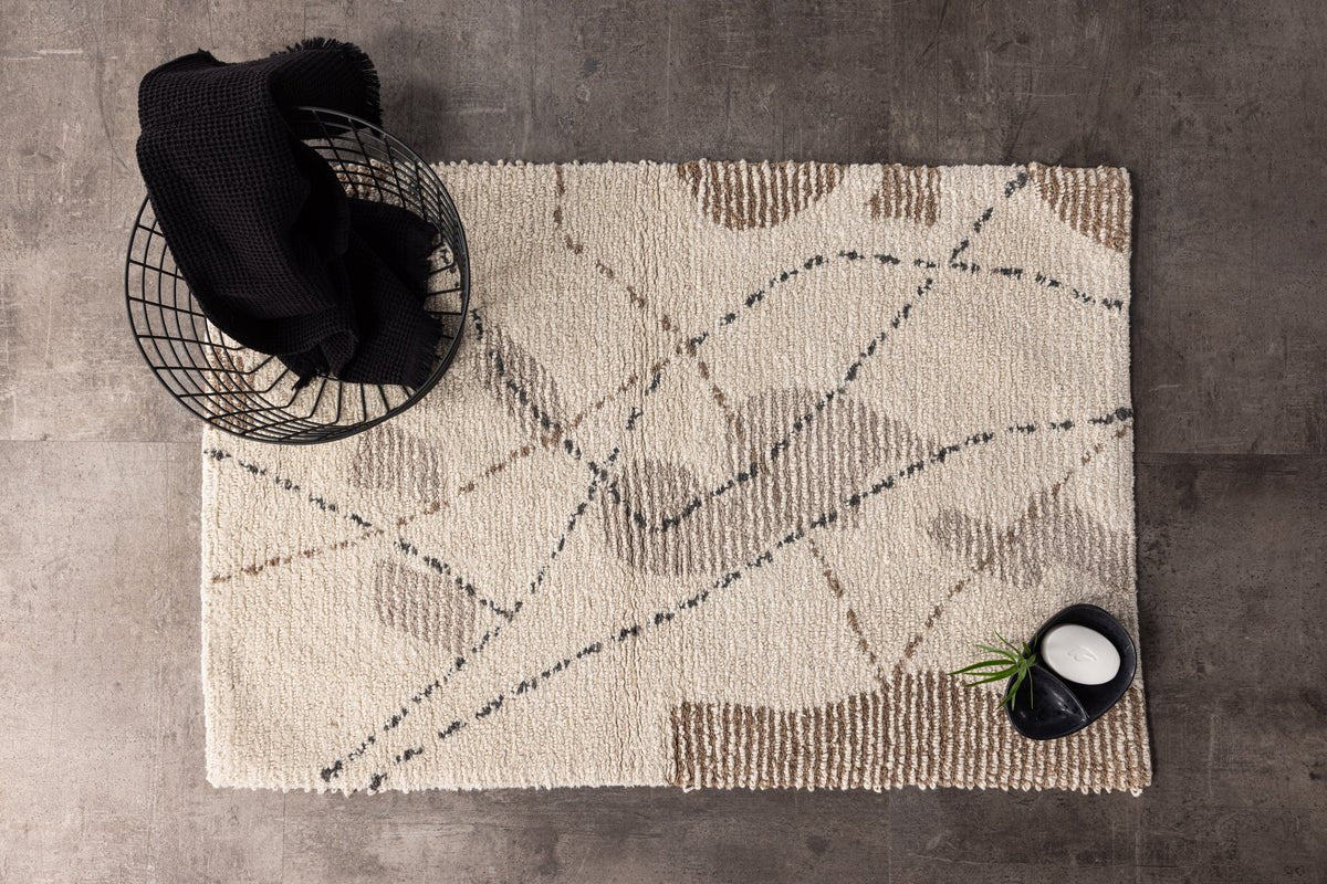 Badmat Seminyak - in modern beige-grijs-bruin van zachte katoen