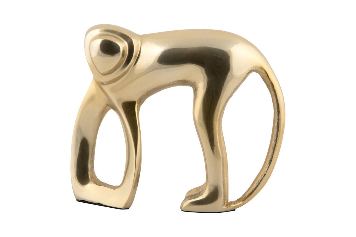 Statue « Simio » – Figurine en métal à finition dorée