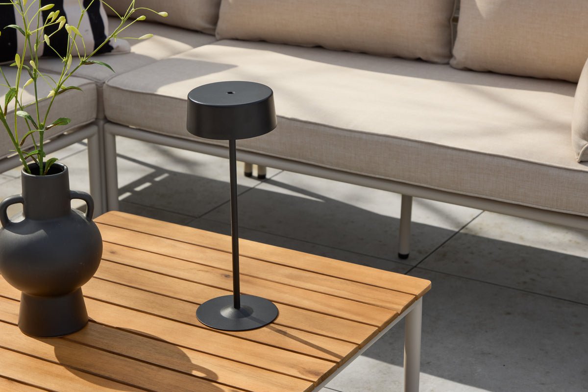 Tuin Loungeset Sienna – 3-delige Outdoor Sofa Set in Beige met Acaciahouten Tafel