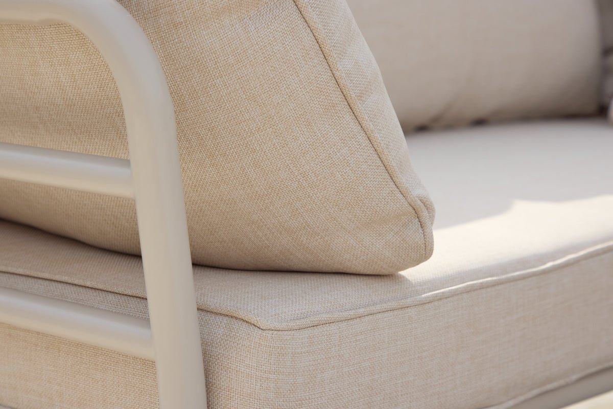 Tuin Loungeset Sienna – 3-delige Outdoor Sofa Set in Beige met Acaciahouten Tafel