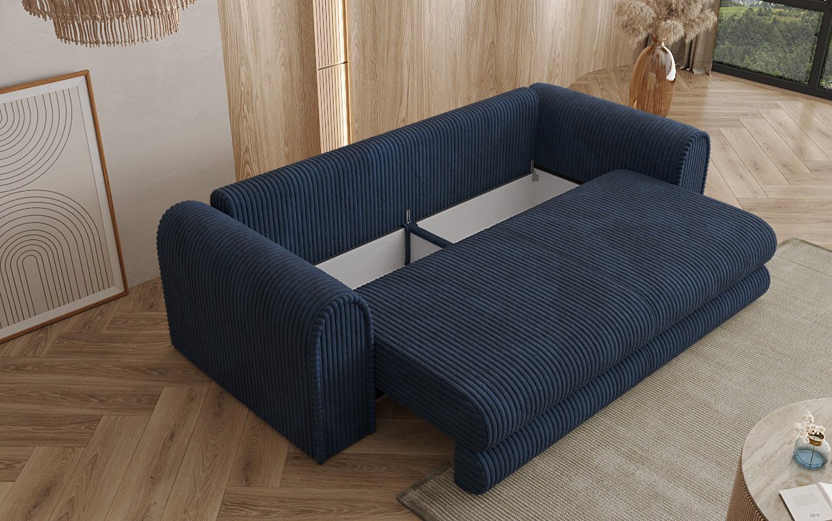 Designbank Lil Buddy 3-zits met slaapfunctie en opbergruimte in breedcorduroy