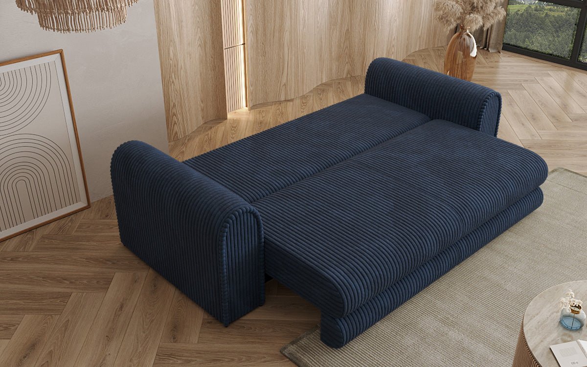 Designbank Lil Buddy 3-zits met slaapfunctie en opbergruimte in breedcorduroy