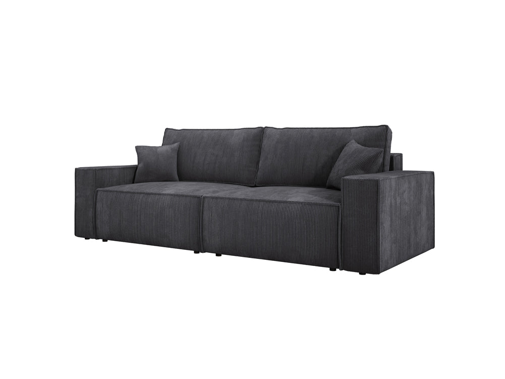 Canapé designer Velanova 3 places Côtelé avec fonction couchage et rabattable