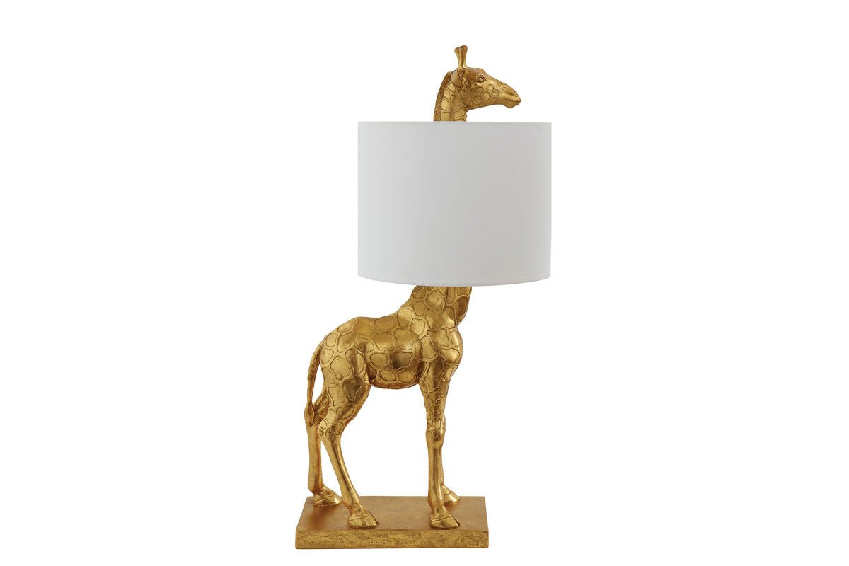 Tischlampe Safarirai - Giraffenleuchte in Gold