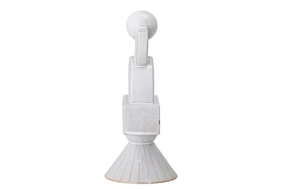 Beeld Svalen Wit – Sculpturaal designobject van steengoed