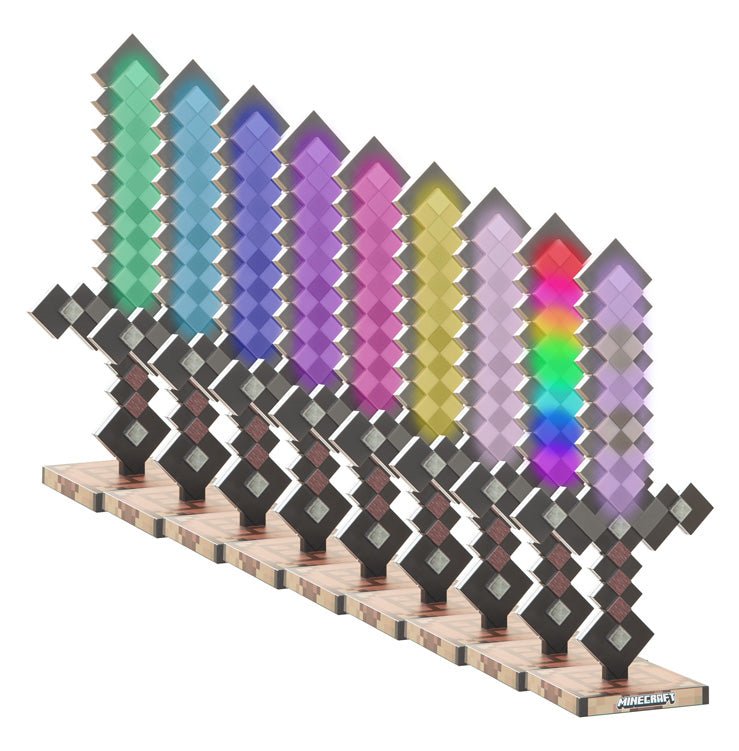 Minecraft LED-tafellamp „Netherite Zwaard“ – met accu & kleurwissel