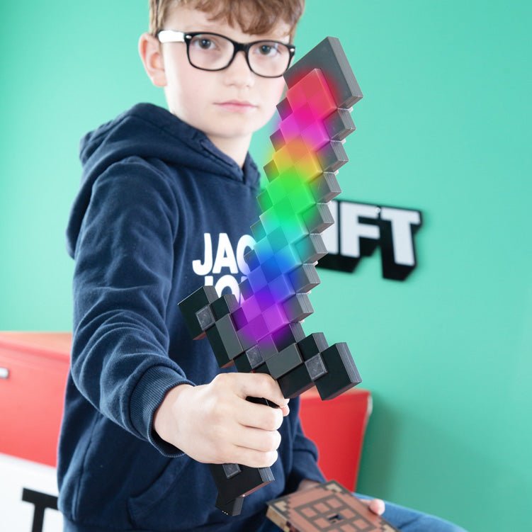 Minecraft LED-tafellamp „Netherite Zwaard“ – met accu & kleurwissel