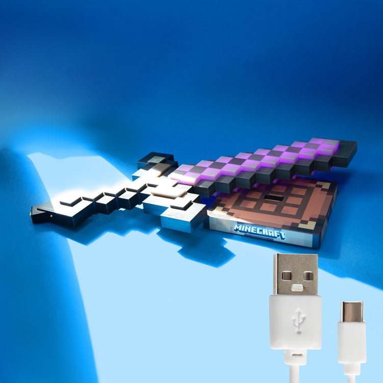 Minecraft LED-tafellamp „Netherite Zwaard“ – met accu & kleurwissel