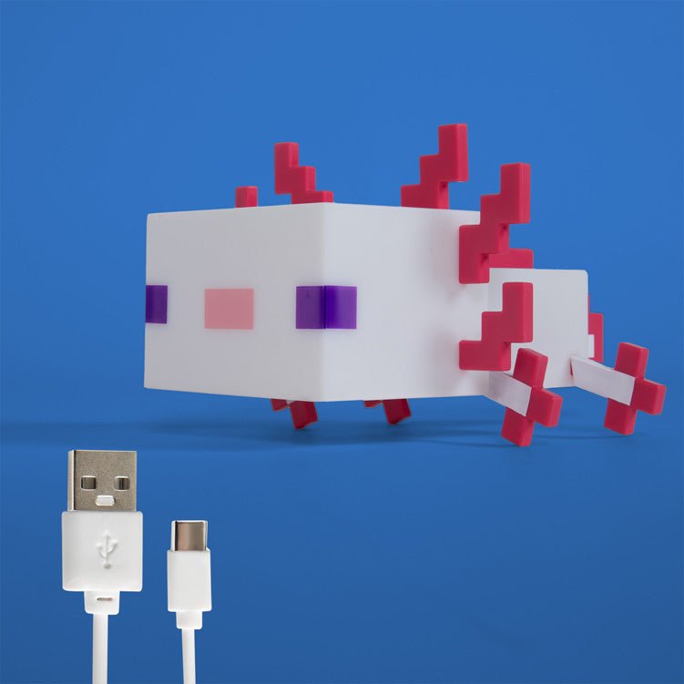 Lampe de table LED Minecraft « Axolotl » – avec batterie et USB-C