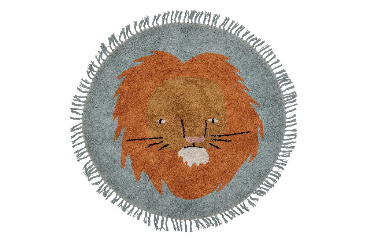 Kinder-Teppich „Liono“ – Runder Baumwollteppich in Bunt