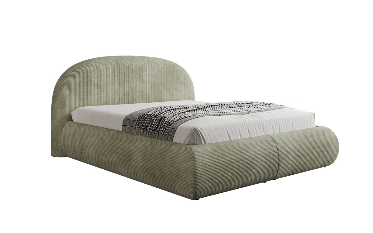 Designer Polsterbett Loop in Cord mit Stauraum