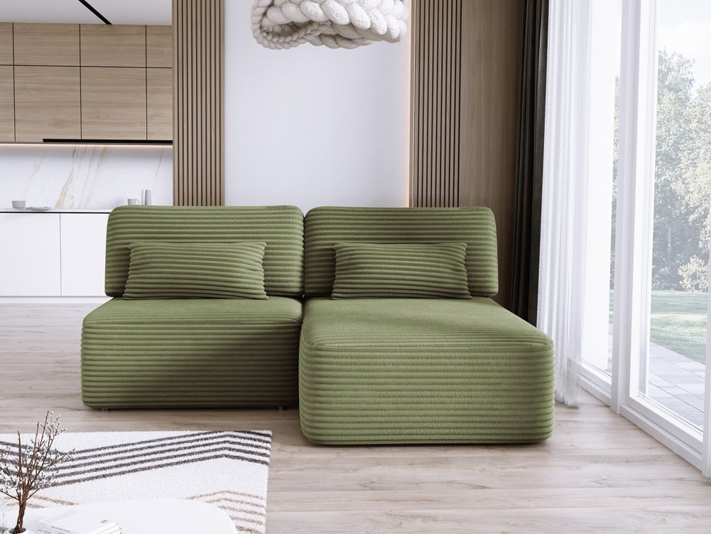 Designbank Tilia Ribstof met slaapfunctie en opbergruimte