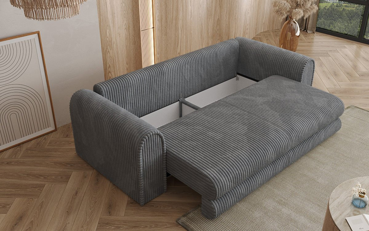 Designbank Lil Buddy 3-zits met slaapfunctie en opbergruimte in breedcorduroy