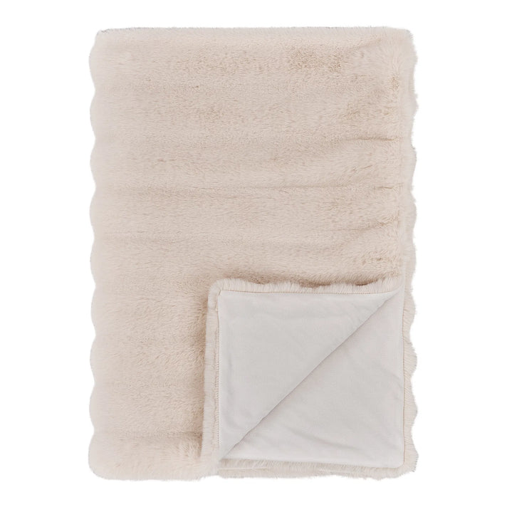 Couvre-lit Tao en Fourrure synthétique Beige 130x180 cm
