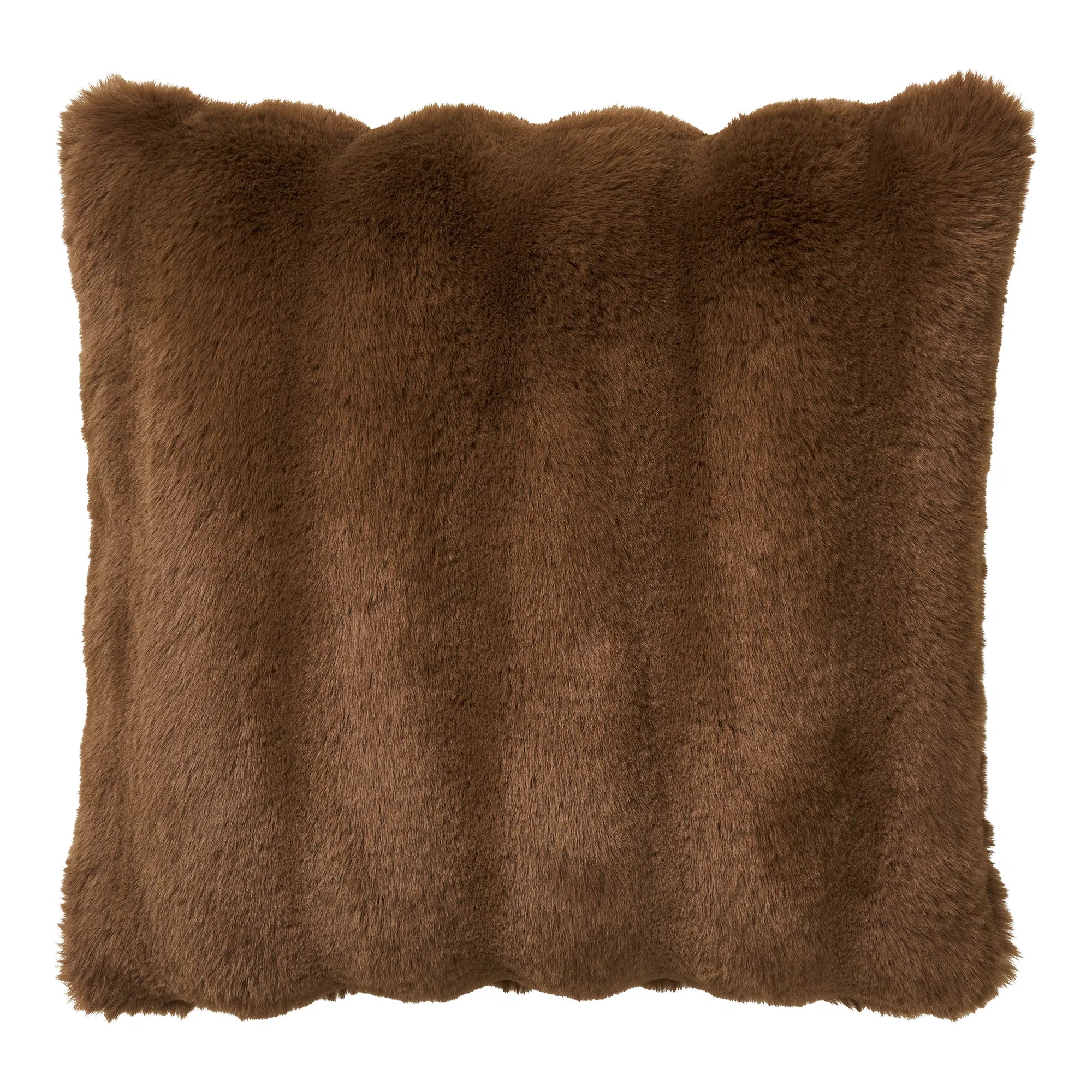 Flausch - Coussin décoratif Tao en fourrure synthétique marron 45x45 cm