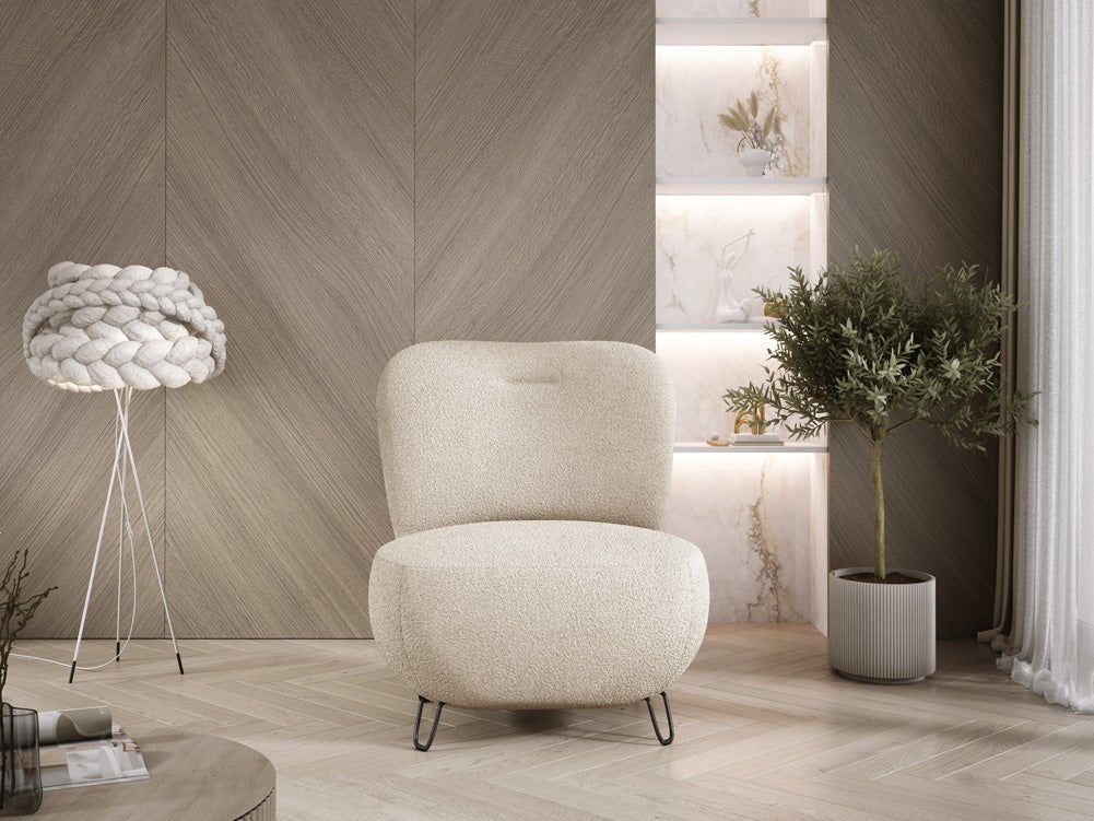 Design Fauteuil Tokyo in Bouclé